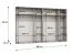 Drehtürenschrank / Kleiderschrank | Farbe: Weiß | 2 Spiegeltüren | 4 Fächer | Griffe: Schwarz | 4 Kleiderstangen | Maße: 300 x 52 x 202 cm | ABS-Kanten