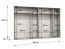 Drehtürenschrank / Kleiderschrank | Farbe: Schwarz | 2 Spiegeltüren | 4 Fächer | Griffe: Gold | 4 Kleiderstangen | Maße: 300 x 52 x 202 cm | ABS-Kanten