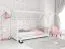 Kinderbett / Hausbett Kiefer Vollholz massiv weiß lackiert D5C, inkl. Lattenrost - Liegefläche: 80 x 160 cm (B x L)