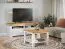Couchtisch Bresle 08, Kiefer massiv, Farbe: Weiß / Natur - Abmessungen: 70 x 70 x 40 cm (B x T x H)