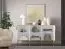 Modernes Wohnzimmer Komplett - Set A Breckenridge, mit Soft-Close Funktion, 3-teilig, Farbe: Weiß, Griffe & Beine: Gold, aus hochwertigen Material
