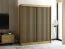 Schiebetürenschrank / Kleiderschrank Borgis 04B, Farbe: Eiche Artisan / Schwarz matt - Abmessungen: 200 x 180 x 62 cm (H x B x T)