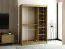 Schiebetürenschrank / Kleiderschrank Borgis 03A, Farbe: Eiche Artisan / Schwarz matt - Abmessungen: 200 x 150 x 62 cm (H x B x T)