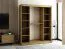 Schiebetürenschrank / Kleiderschrank Borgis 04C mit Spiegel, Farbe: Eiche Artisan / Schwarz matt - Abmessungen: 200 x 180 x 62 cm (H x B x T)