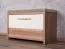Sitzbank mit Stauraum / Schuhschrank Gataivai 17, Farbe: Beige Hochglanz / Walnuss - 48 x 70 x 36 cm (H x B x T)