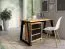 Schreibtisch "Merosina" 05, Farbe: Mattschwarz / Eiche Gold Craft - Abmessungen: 76 x 135 x 65 cm (H x B x T)