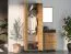 Schrank Lautela 01, Farbe: Eiche / Schwarz - Abmessungen: 200 x 60 x 34 cm (H x B x T), mit 1 Tür und 2 Fächern