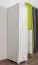 Schrank Kiefer Vollholz massiv weiß lackiert 002 - Abmessung 190 x 47 x 60 cm (H x B x T)