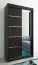120 cm breiter Kleiderschrank mit 5 Fächern und 2 Türen | Farbe: Schwarz Abbildung