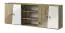 Schrankbetterweiterung Sirte 17, Farbe: Eiche / Weiß / Grau Hochglanz - Abmessungen: 80 x 213 x 40 cm (H x B x T)