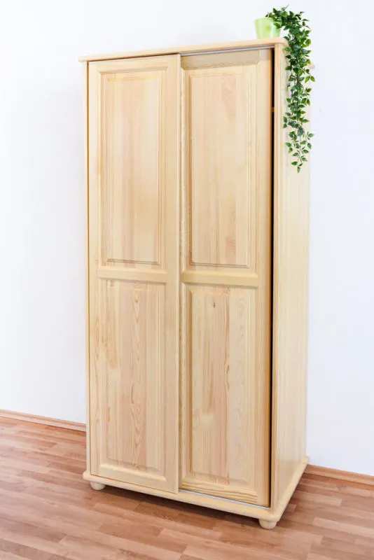 92 cm breiter Kleiderschrank mit 2 Türen | Farbe: Natur Abbildung
