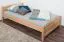 Einzelbett / Gästebett Buche massiv Vollholz natur 117, inkl. Lattenrost - Liegefläche 120 x 200 cm