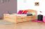 Jugendbett "Easy Premium Line" K5, inkl. 2 Schubladen und 1 Abdeckblende, 140 x 200 cm Buche Vollholz massiv Natur, inkl. Lattenrost