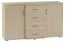Kommode Kainanto 05, Farbe: Eiche / Grau - Abmessungen: 92 x 156 x 49 cm (H x B x T)