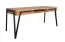 Schreibtisch Kastav 49, Farbe: Eiche / Schwarz, teilmassiv - 79 x 180 x 75 cm (H x B x T)