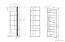 Vitrine Tullahoma 02, Glastür links, Farbe: Eiche / Weiß Glanz - Abmessungen: 196 x 65 x 42 cm (H x B x T), mit 1 Tür und 6 Fächern