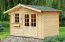 Holz-Gartenhaus 3,48 x 3,48 Meter (inkl. Dach) | Naturbelassen | Satteldach | 34 mm Blockbohlen-Haus Abbildung