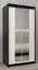 100 cm breiter Kleiderschrank mit 5 Fächern und 2 Türen | Farbe: Weiß / Schwarz Abbildung