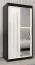 100 cm breiter Kleiderschrank mit 2 Türen | 5 Fächer | Farbe: Weiß / Schwarz Abbildung