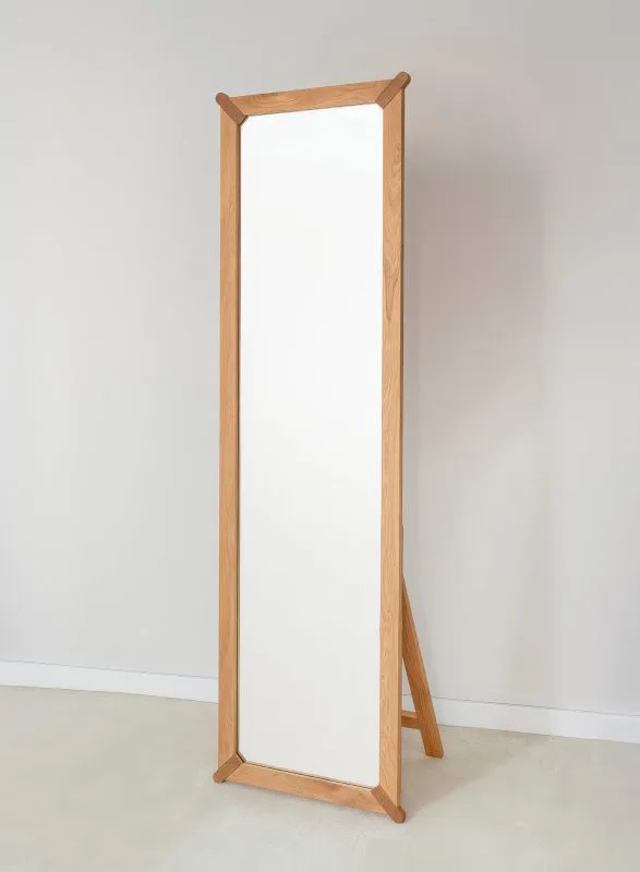 Standspiegel | Eichenholz geölt | Farbe: Eiche | Massivholz | 53 x 4 x 179 cm | Seille 03 | Bodenspiegel