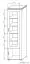 Schmale Vitrine mit 5 Fächern Kainanto 09, Farbe: Eiche / Grau, 2 Türen, 4 Holzeinlegeböden, Maße: 205 x 56 x 41 cm, Griffe: Metall
