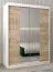 Schiebetürenschrank / Kleiderschrank mit Spiegel Tomlis 03A, Farbe: Weiß matt / Eiche Sonoma - Abmessungen: 200 x 150 x 62 cm (H x B x T)