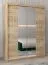 Schiebetürenschrank / Kleiderschrank mit Spiegel Tomlis 03A, Farbe: Eiche Sonoma - Abmessungen: 200 x 150 x 62 cm (H x B x T)