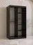 Schmaler Kleiderschrank mit genügend Stauraum Finsteraarhorn 07, Farbe: Schwarz matt - Abmessungen: 200 x 100 x 62 cm (H x B x T)