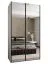 Kleiderschrank / Schiebetürenschrank | 2 Kleiderstangen | 2 Schiebetüren | Spiegel | 245,5 x 140 x 64 cm | Farbe: Weiß | Soft-Close | 6 Fächer