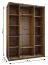 Kleiderschrank / Schiebetürenschrank | 245,5 x 180 x 64 cm | Soft-Close | Spiegel | 2 Kleiderstangen | 11 Fächer | Farbe: Eiche Artisan | 2 Schiebetüren
