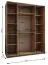 Kleiderschrank / Schiebetürenschrank | 245,5 x 190 x 64 cm | 2 Kleiderstangen | Spiegel | Farbe: Eiche Artisan | 2 Schiebetüren | 11 Fächer | Soft-Close
