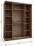 Kleiderschrank / Schiebetürenschrank | 2 Kleiderstangen | 245,5 x 190 x 64 cm | 2 Schiebetüren | Spiegel | 11 Fächer | Soft-Close | Farbe: Schwarz