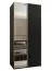Kleiderschrank / Schiebetürenschrank | 2 Schiebetüren | Spiegel | 6 Fächer | 245,5 x 100 x 64 cm | 2 Kleiderstangen | Farbe: Schwarz | Soft-Close