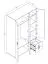Jugendzimmer - Drehtürenschrank / Kleiderschrank Garian 04, Farbe: Eiche / Grau- Abmessungen: 191 x 120 x 50 cm (H x B x T)