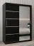 150 cm breiter Kleiderschrank mit 5 Fächern und 2 Türen | Farbe: Schwarz Abbildung