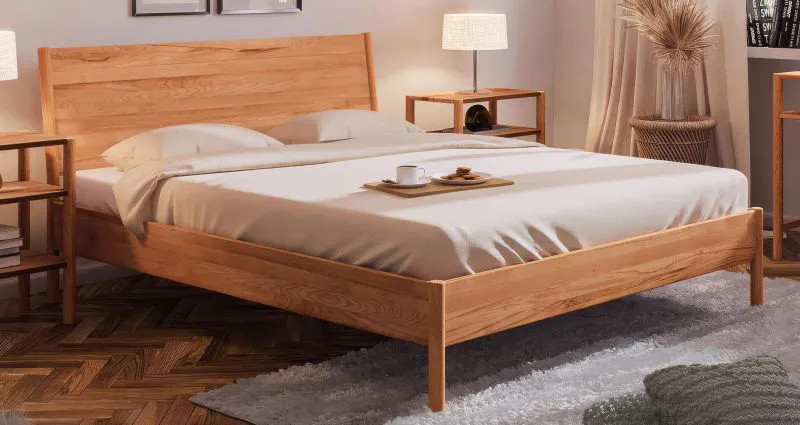 Einzelbett / Gästebett Wellsford 01 Kernbuche massiv geölt - Liegefläche: 90 x 200 cm (B x L)