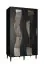 Schiebetürenschrank im modernen Design Jotunheimen 220, Farbe: Schwarz - Abmessungen: 208 x 120,5 x 62 cm (H x B x T)