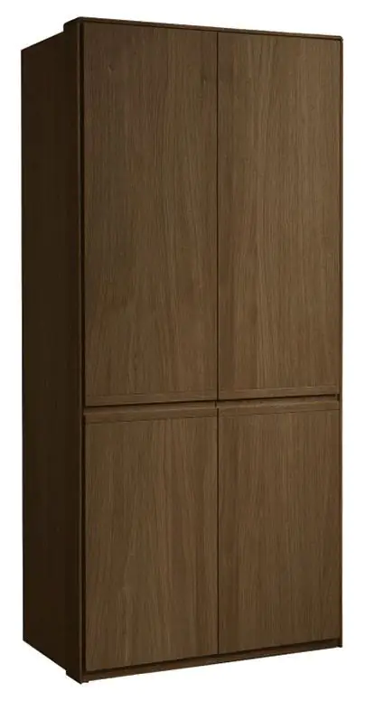 104 cm breiter Kleiderschrank mit 2 Türen | Farbe: Dunkelbraun Abbildung