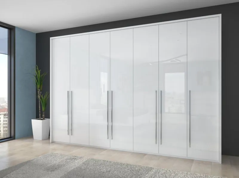 322 cm breiter Kleiderschrank mit 7 Türen | Farbe: Weiß Abbildung