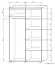 120 cm breiter Kleiderschrank mit 6 Fächern und 2 Türen | Farbe: Grau Abbildung