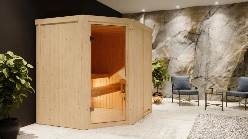 Sauna Emma 03, 68 mm Wandstärke - 196 x 170 x 198 cm (B x T x H)