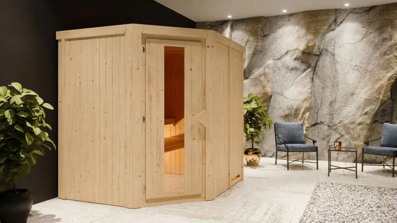 Sauna Emma 01, 68 mm Wandstärke - 196 x 170 x 198 cm (B x T x H)