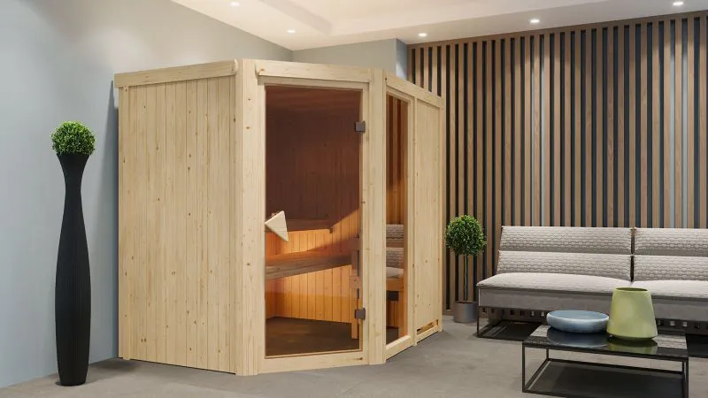 Sauna Francesca 03, 68 mm Wandstärke - 196 x 170 x 198 cm (B x T x H)