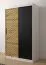 Eleganter Kleiderschrank Mulhacen 09, Farbe: Weiß matt / Eiche Artisan / Schwarz matt - Abmessungen: 200 x 120 x 62 cm (H x B x T), mit fünf Fächern