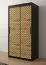 Kleiderschrank mit modernen Design Mulhacen 41, Farben: Schwarz matt / Artisan Eiche - Abmessungen: 200 x 100 x 62 cm (H x B x T), mit fünf Fächern