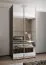 Kleiderschrank / Schiebetürenschrank| Soft-Close | 245,5 x 110 x 64 cm | 6 Kleiderstangen | 2 Schiebetüren | 6 Fächer |2 Kleiderstangen | Farbe: Schwarz