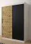 Außergewöhnlicher Kleiderschrank mit stylischen Design Dom 15, Farbe: Weiß matt / Eiche Artisan / Schwarz matt - Abmessungen: 200 x 150 x 62 cm (H x B x T), mit fünf Fächern