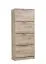 Schuhschrank mit vier Kipptüren Gradide 04, Eiche Grau, ABS-Kanten, acht Fächer, modernes Design, Maße: 155,5 x 67 x 28 cm, Griffe: Grau, für den Vorraum