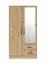 Schmaler Kleiderschrank mit Spiegel Hannut 23, Farbe: Eiche Artisan - Abmessungen: 190 x 100 x 56 cm (H x B x T)