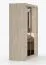 Kleiderschrank / Schiebetürenschrank | Bucegi 06 | Eiche | Spiegel | 2 Türen | Griffe: Aluminium | 6 Fächer | Kleiderstange | 200 x 150 x 61 cm